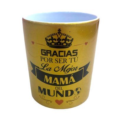 Taza de Mamá color dorada.
